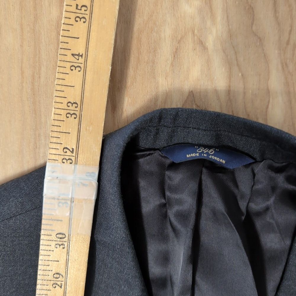 Brooks Brothers 346 Stretch Blazer Jacket Sport Coat 41 Dark Gray Wool Spandex - Picture 3 of 11